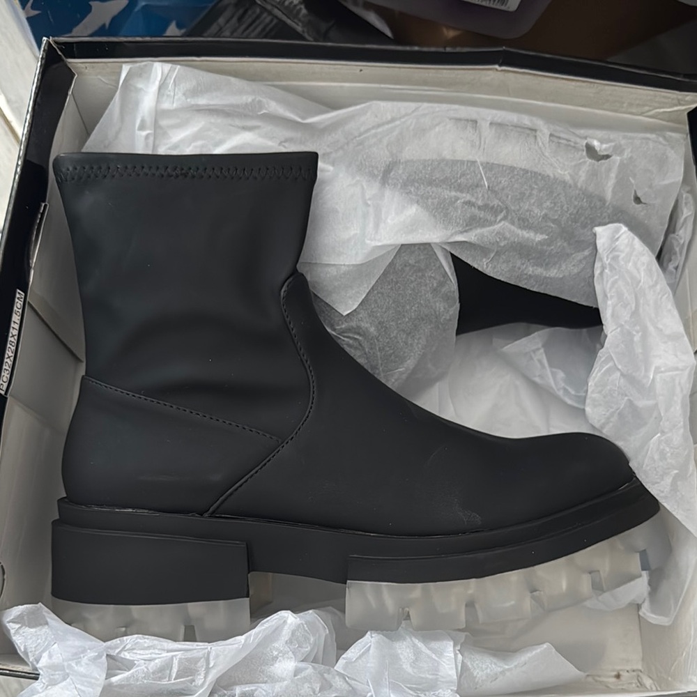 Nasty Gal Black Ankle Boots with Clear Soles